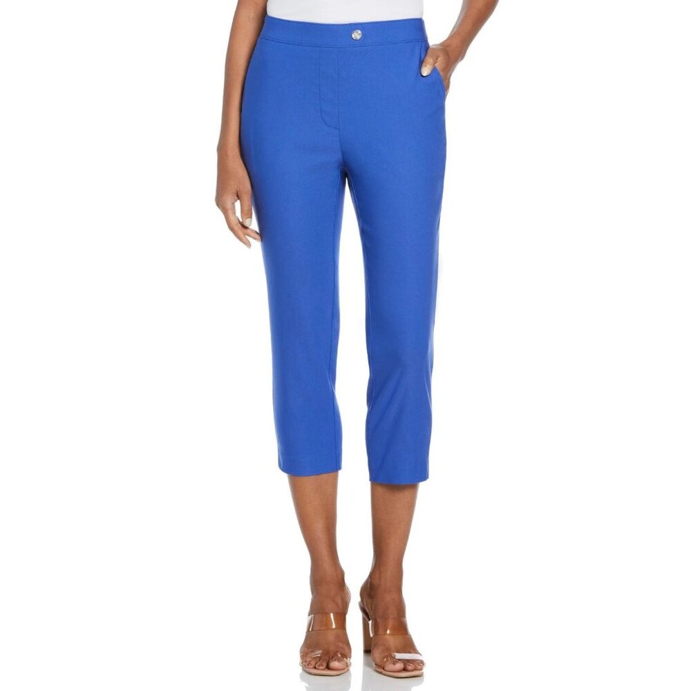 Rafaella Stretch Capri Pants Comfort Pull-on Front Pockets 23" Inseam Blue  14 - Picture 4 of 8